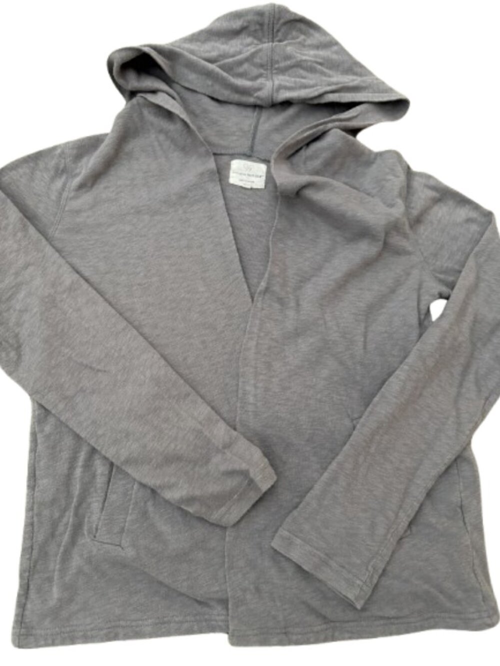 Banana Republic Heather Gray Jersey Knit Open-Front Hooded Cardigan - Picture 2 of 6